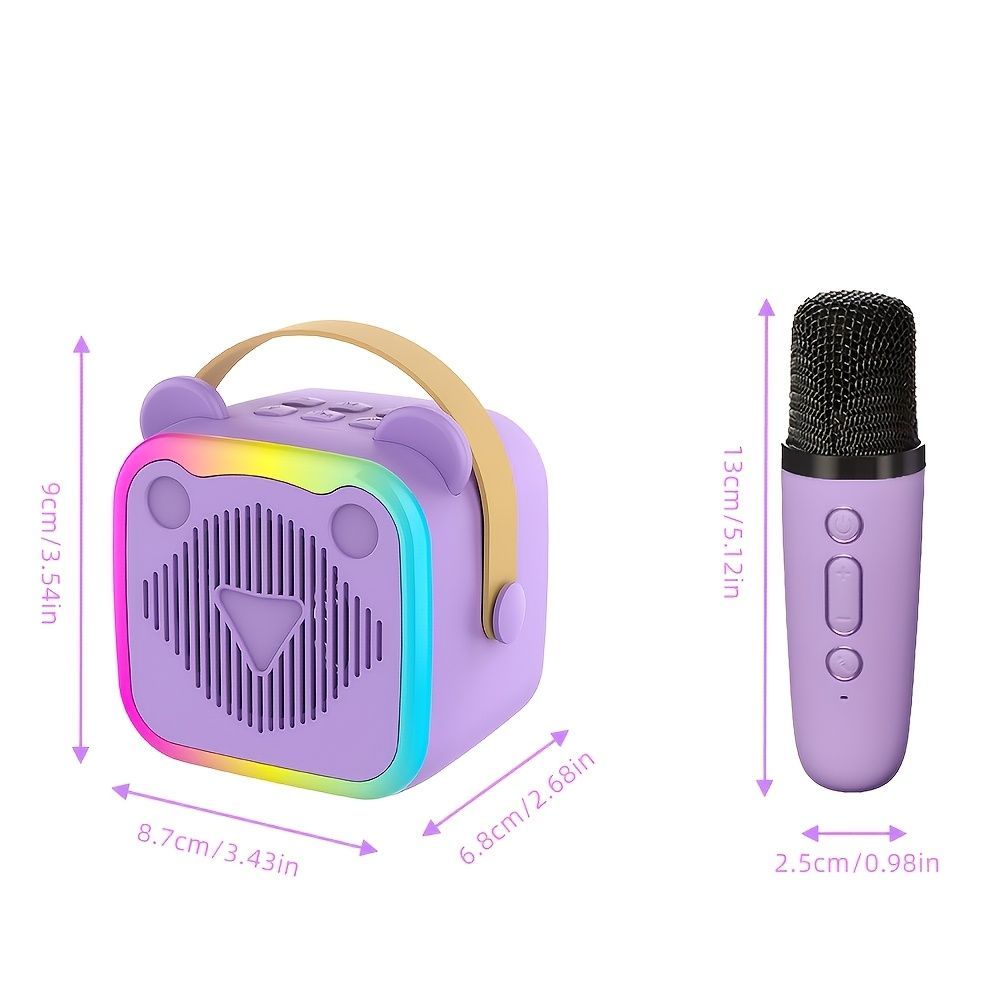 Mini Cat Ear Karaoke Machine Wireless Microphones USB Rechargeable RGB Party — image 1