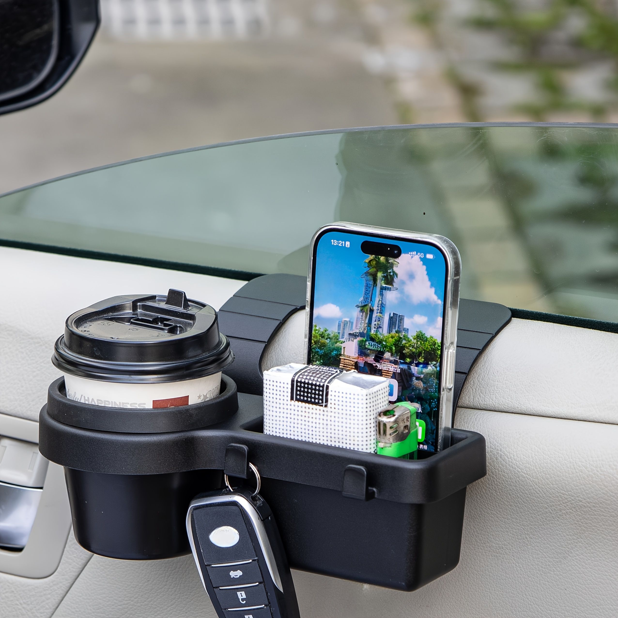 car door storage, cup holder organizer, car accessories, car interior view 10