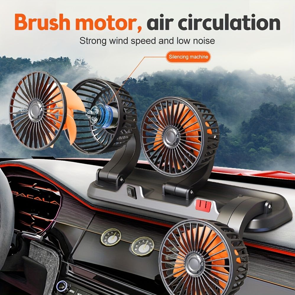 3-Head Car Circulating Fan with Multi-Directional Airflow view 12