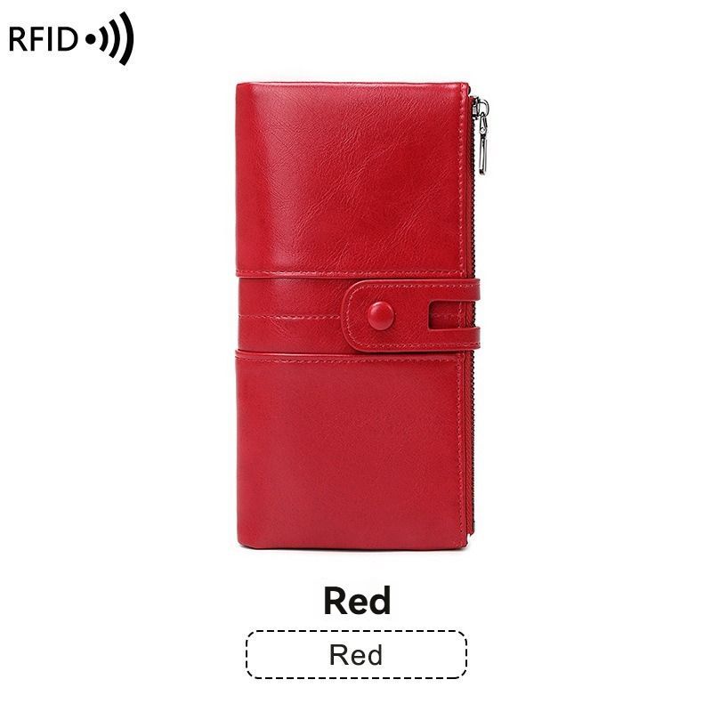 women's leather wallet, anti-skimming wallet, retro style wallet, Korean view 5