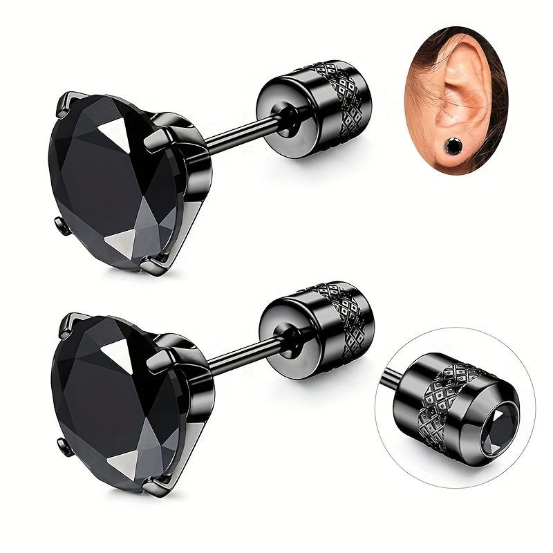 White Synthetic Diamond Earrings Embossed Floral Pattern Stud Earrings view 8