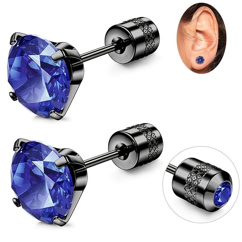 White Synthetic Diamond Earrings Embossed Floral Pattern Stud Earrings view 9