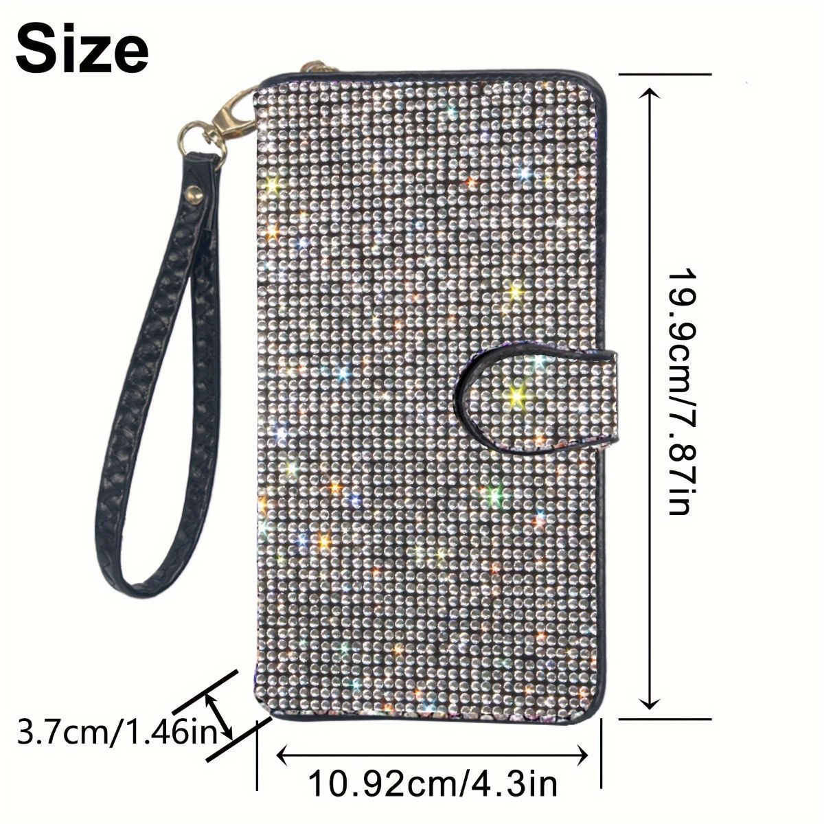 rhinestone card holder, checkbook clutch, rhinestone clutch, multiple card view 6