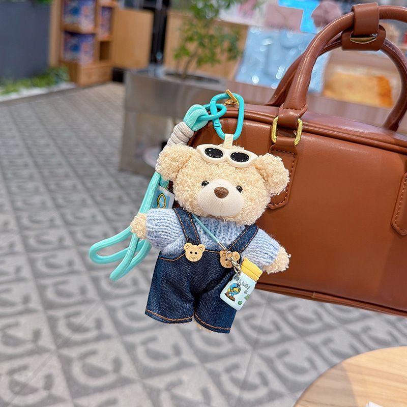 cute teddy bear keychain view 2