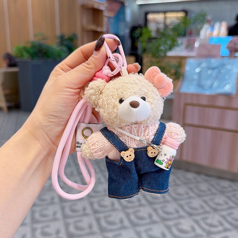 cute teddy bear keychain view 3
