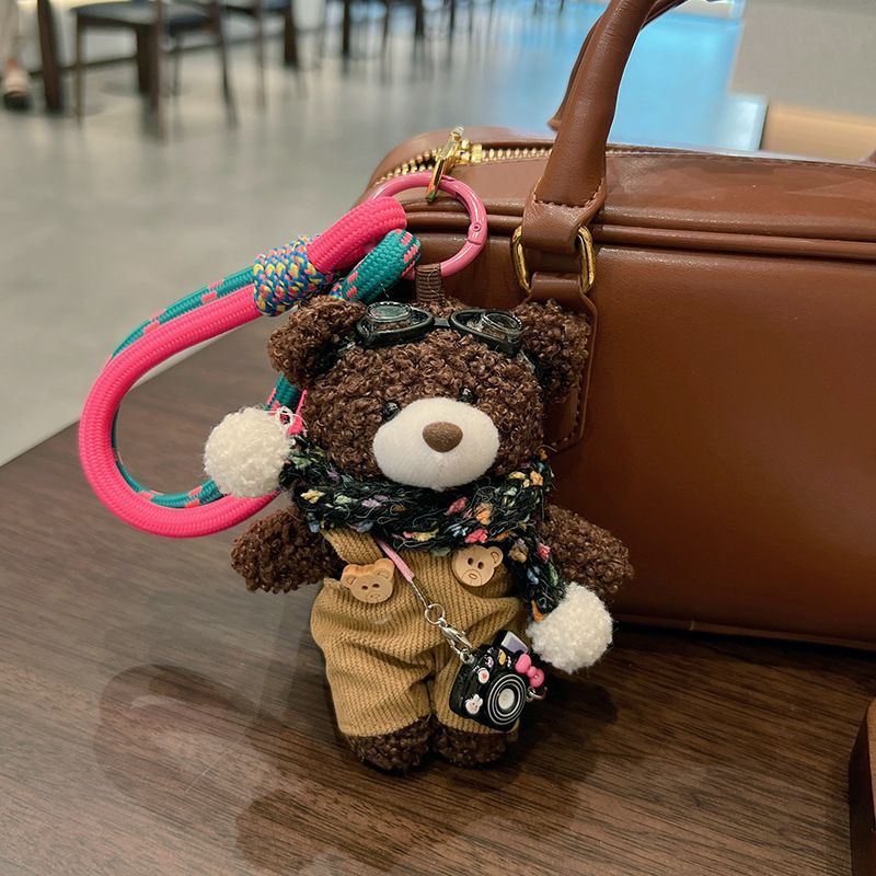 cute plush teddy bear keychain