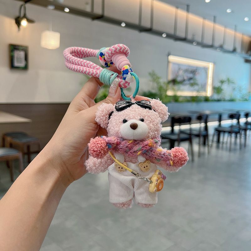 cute plush teddy bear keychain view 2