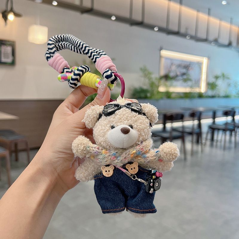 cute plush teddy bear keychain view 6