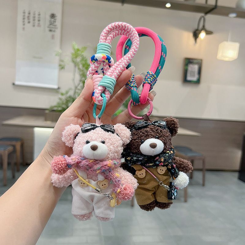 cute plush teddy bear keychain view 7