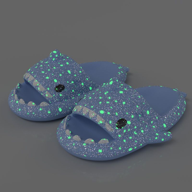 Ladies Shark Slippers Glowing Glitter Slippers Quick-Dry Slippers Non-Slip EVA view 5