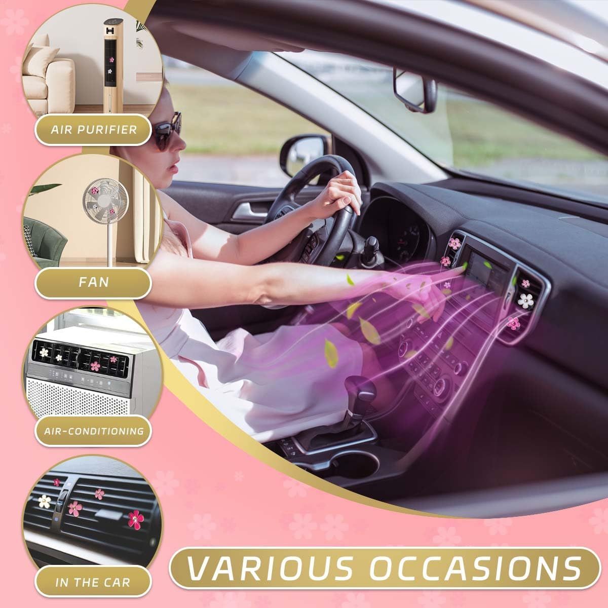 6 PCS Car Air Vent Clips Colorful Daisy Flower Car Air Freshener Clip Air view 7