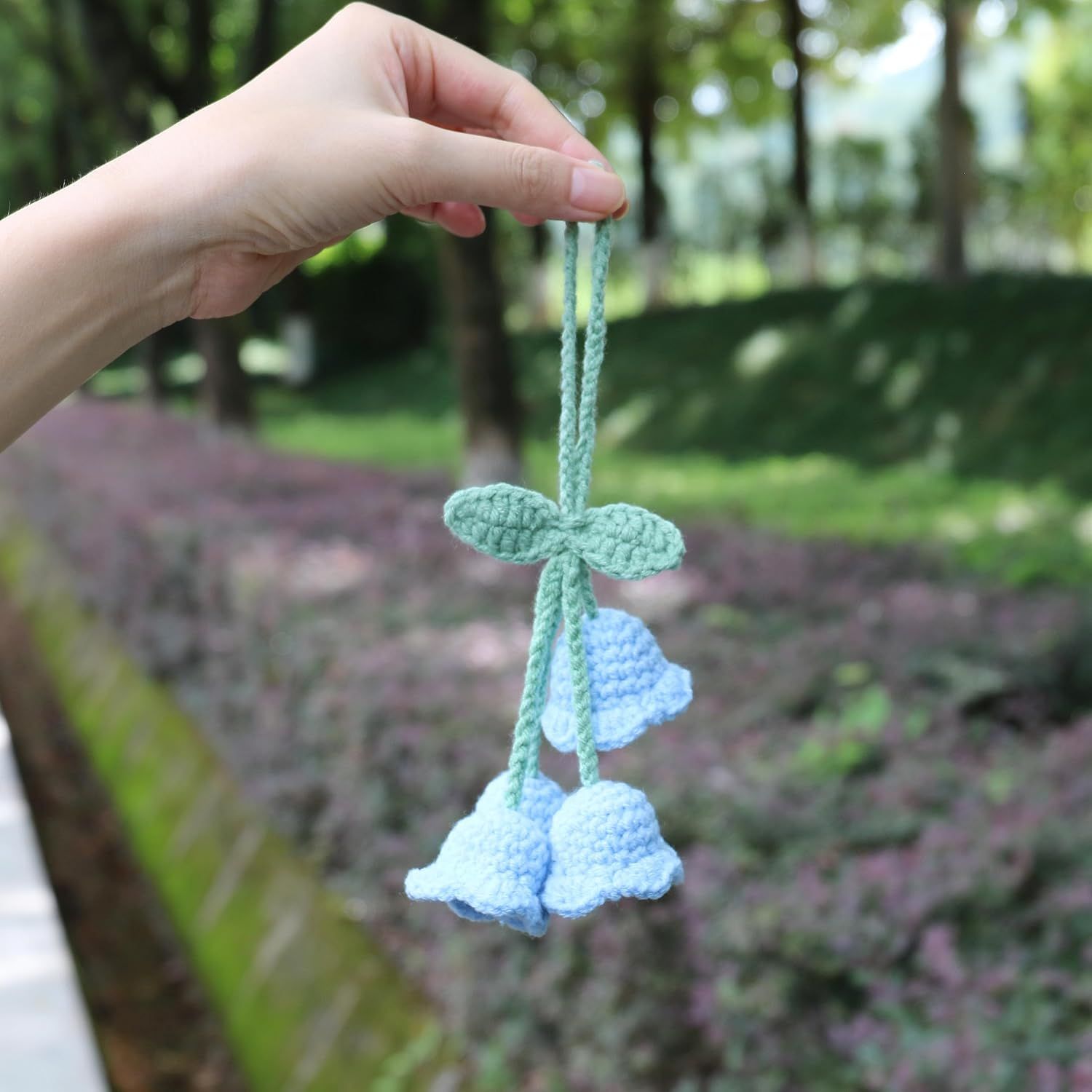 Lily Flower Hand Knitted Car Mirror Suspension Accessories view 5