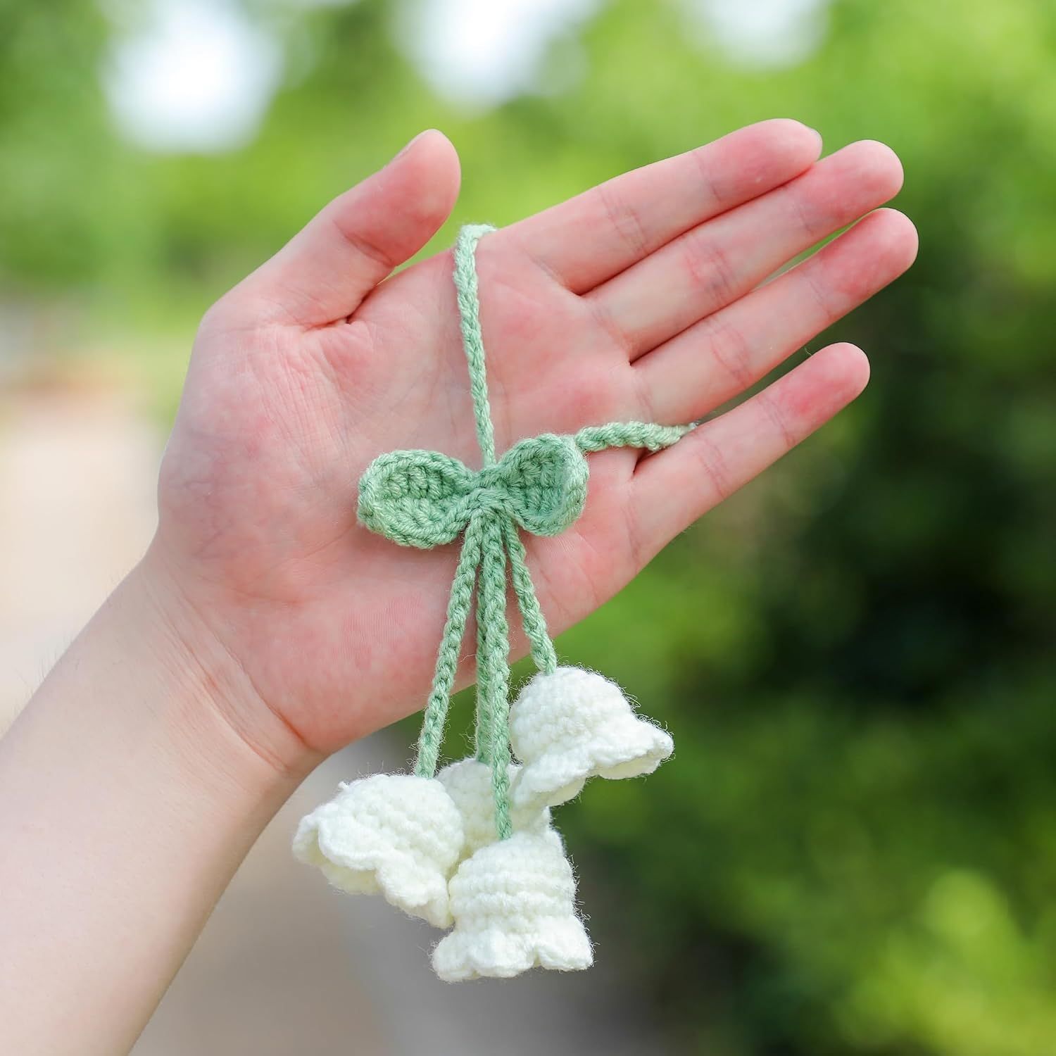 Lily Flower Hand Knitted Car Mirror Suspension Accessories view 5