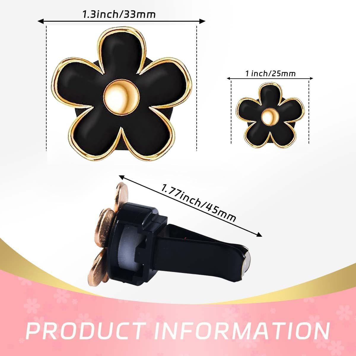 6 Pack Colorful Daisy Flower Car Air Vent Clips Car Air Outlet Freshener Clip view 2