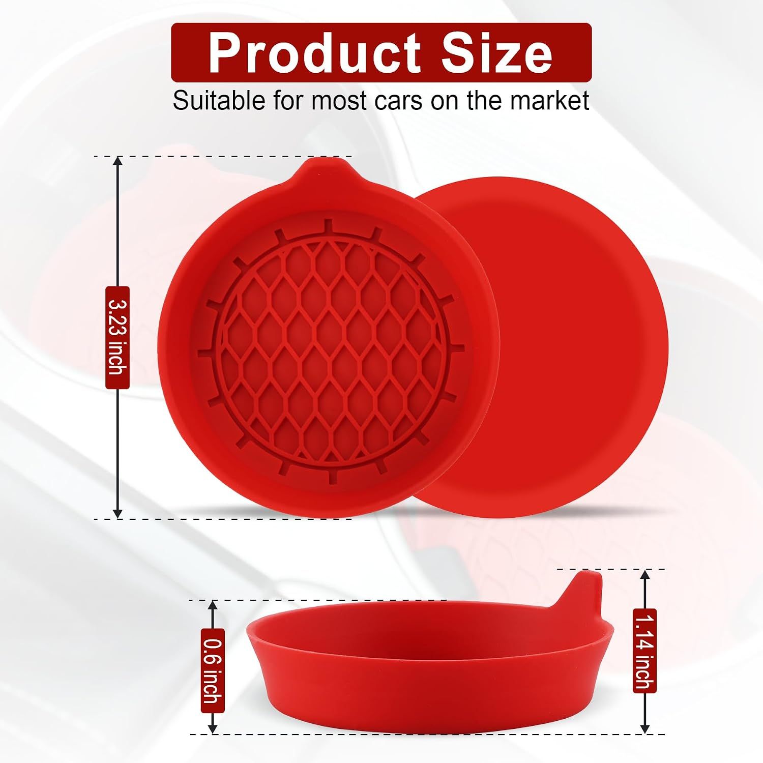 Car Cup Holder Coaster, Silicone Cup Holder Insert, Universal Non-Slip Cup view 2