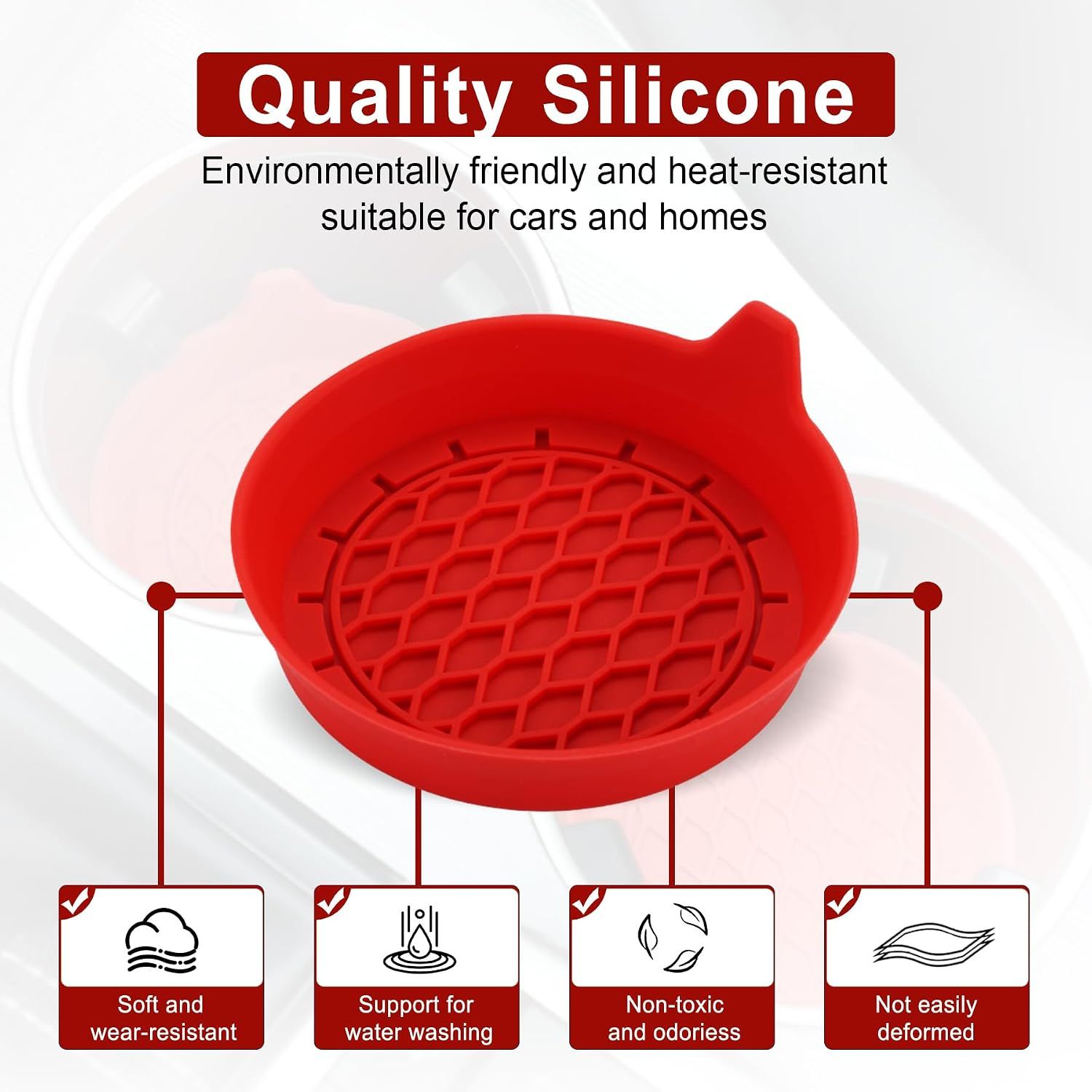 Car Cup Holder Coaster, Silicone Cup Holder Insert, Universal Non-Slip Cup view 4