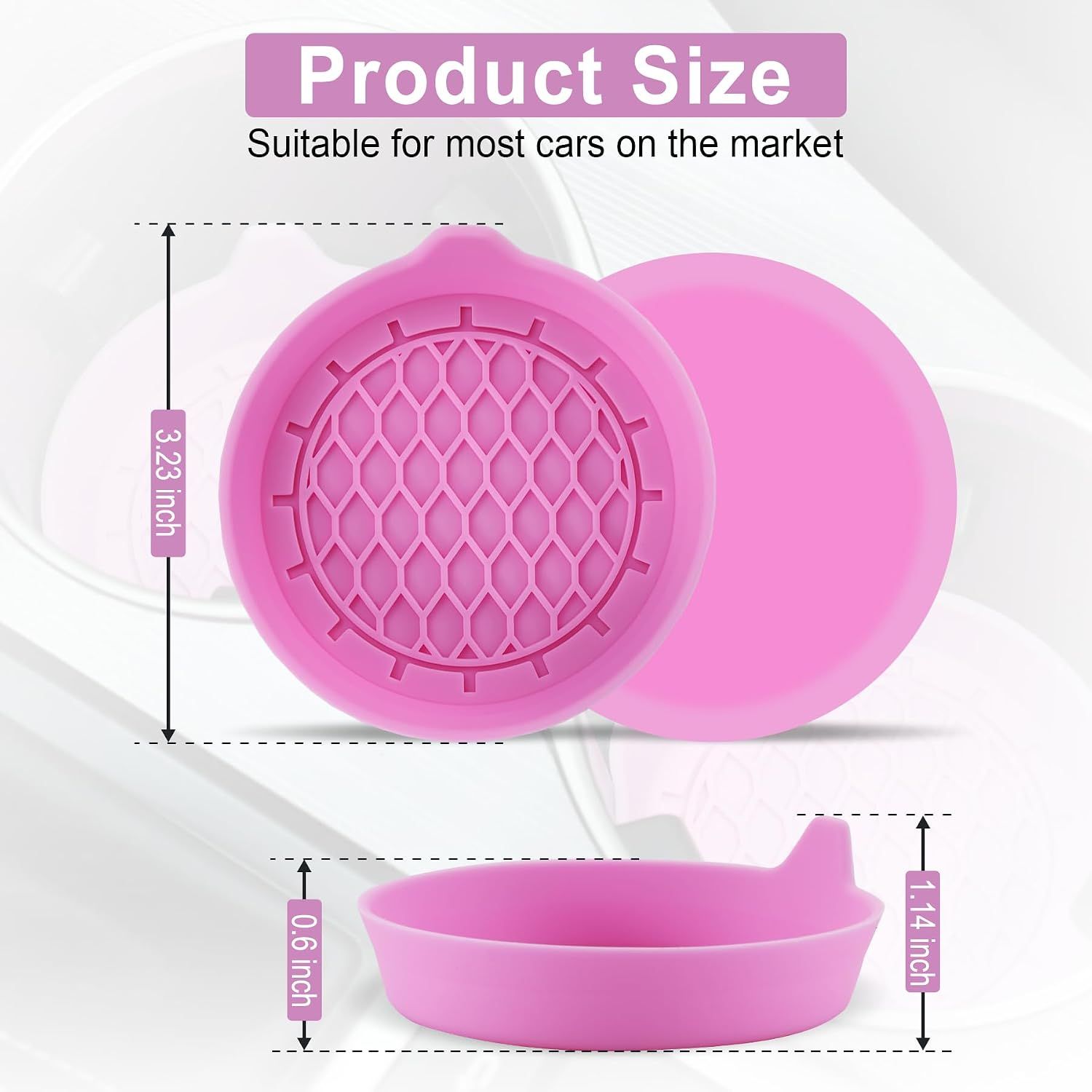 Car Cup Holder Coaster, Silicone Cup Holder Insert, Universal Non-Slip Cup view 2