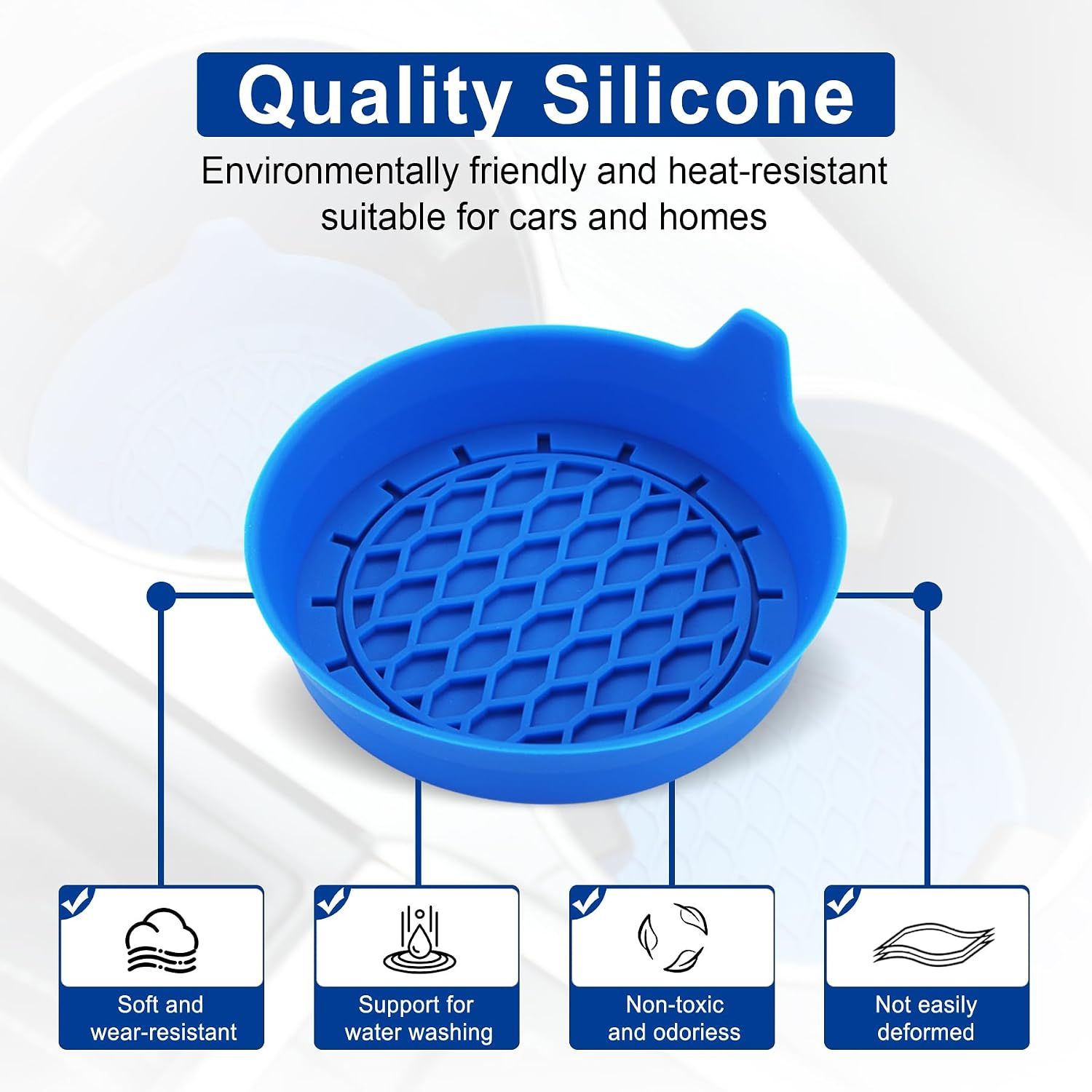 Car Cup Holder Coaster, Silicone Cup Holder Insert, Universal Non-Slip Cup view 4