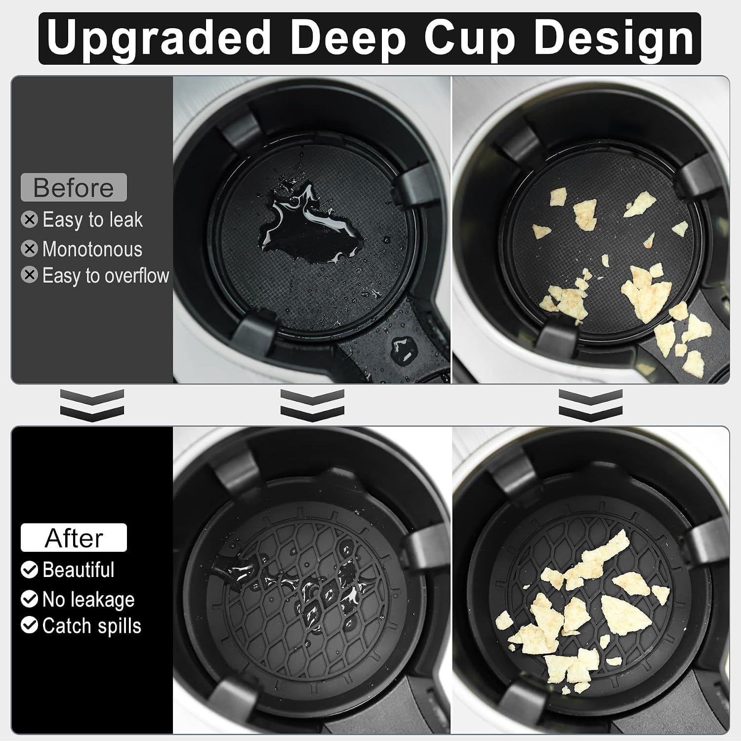 Car Cup Holder Coaster, Silicone Cup Holder Insert, Universal Non-Slip Cup view 5