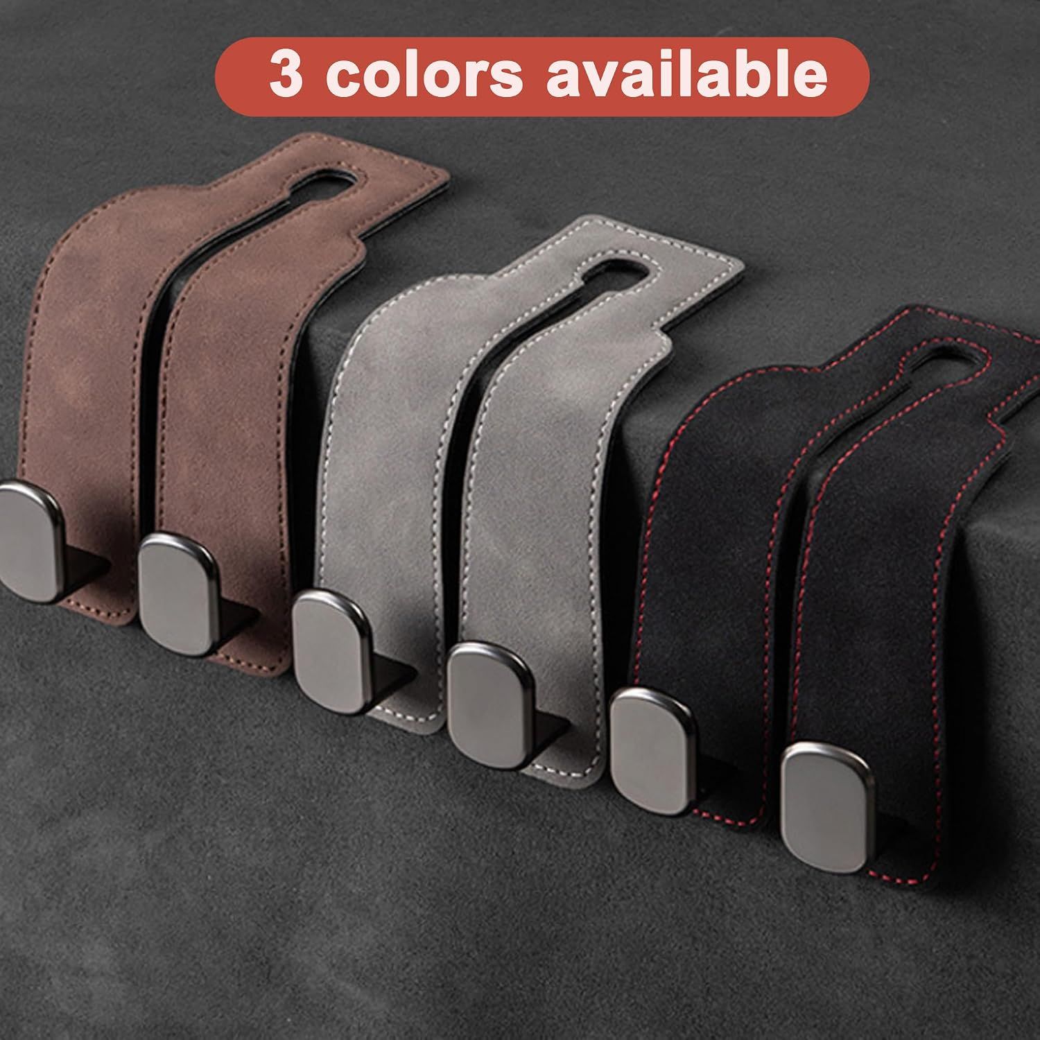 Car Headrest Hook, Car Hook for Wallet & Bag, Car Wallet Hook (Grey - Pack of 2) view 6