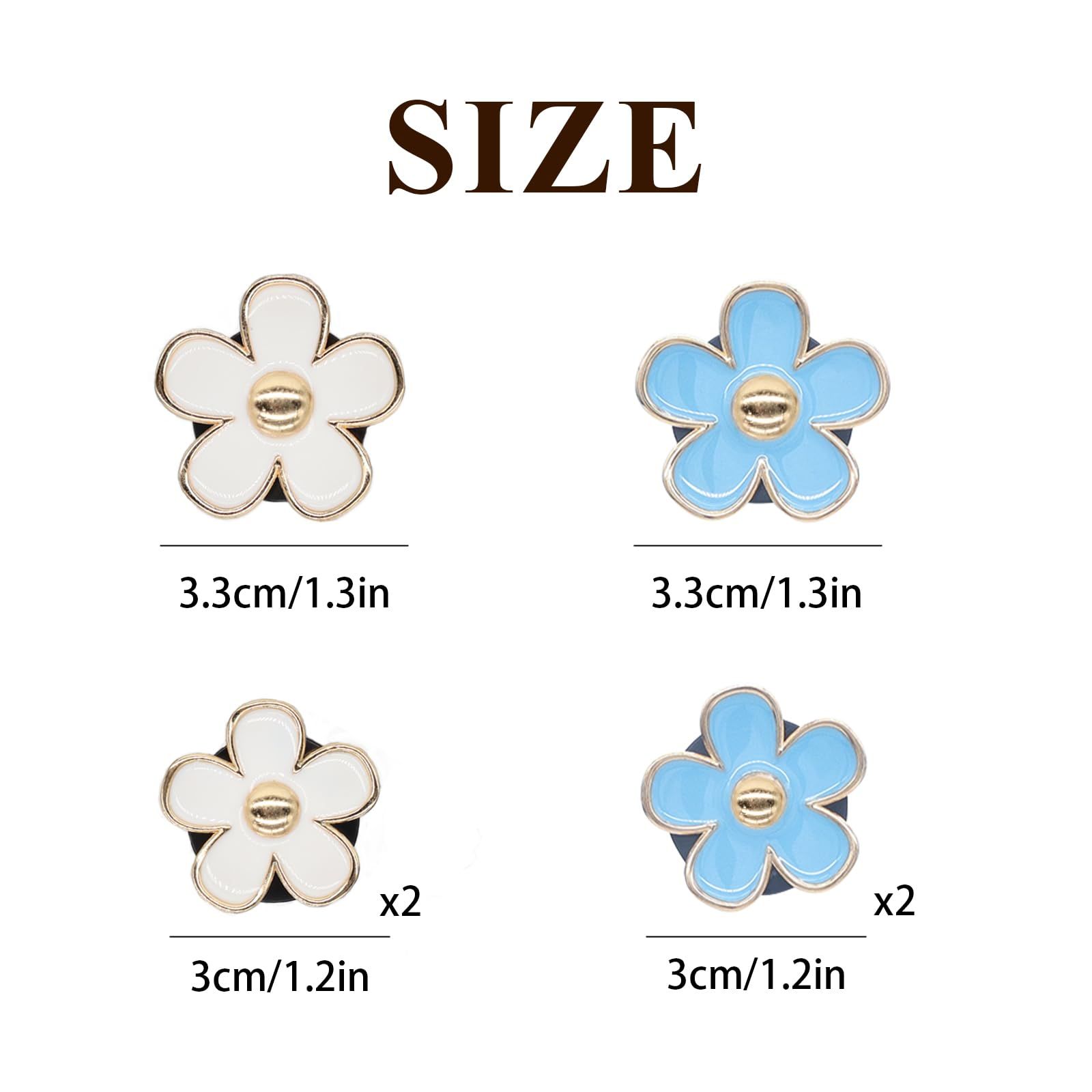 6pcs Flowers Car Air Freshener Vent Clips Blue White Daisy Flowers Air Vent view 3