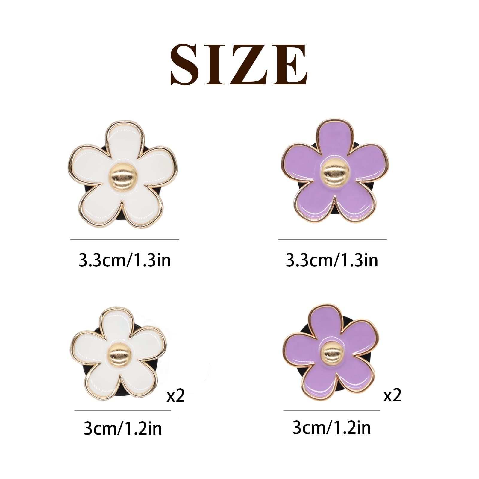 6pcs Flowers Car Air Freshener Vent Clips Purple White Daisy Air Vent Clip Car view 3