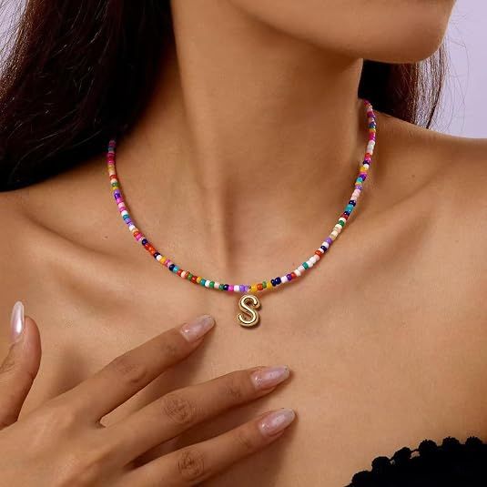 Colorful Initial Necklaces Graduation Gifts for Girls Kids Teens view 4