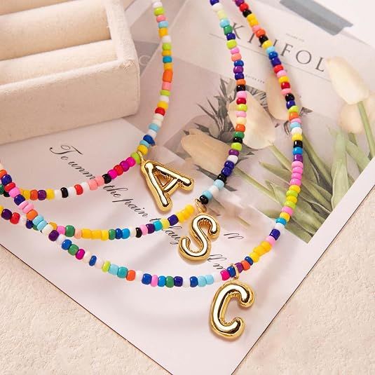 Colorful Initial Necklaces Graduation Gifts for Girls Kids Teens view 5
