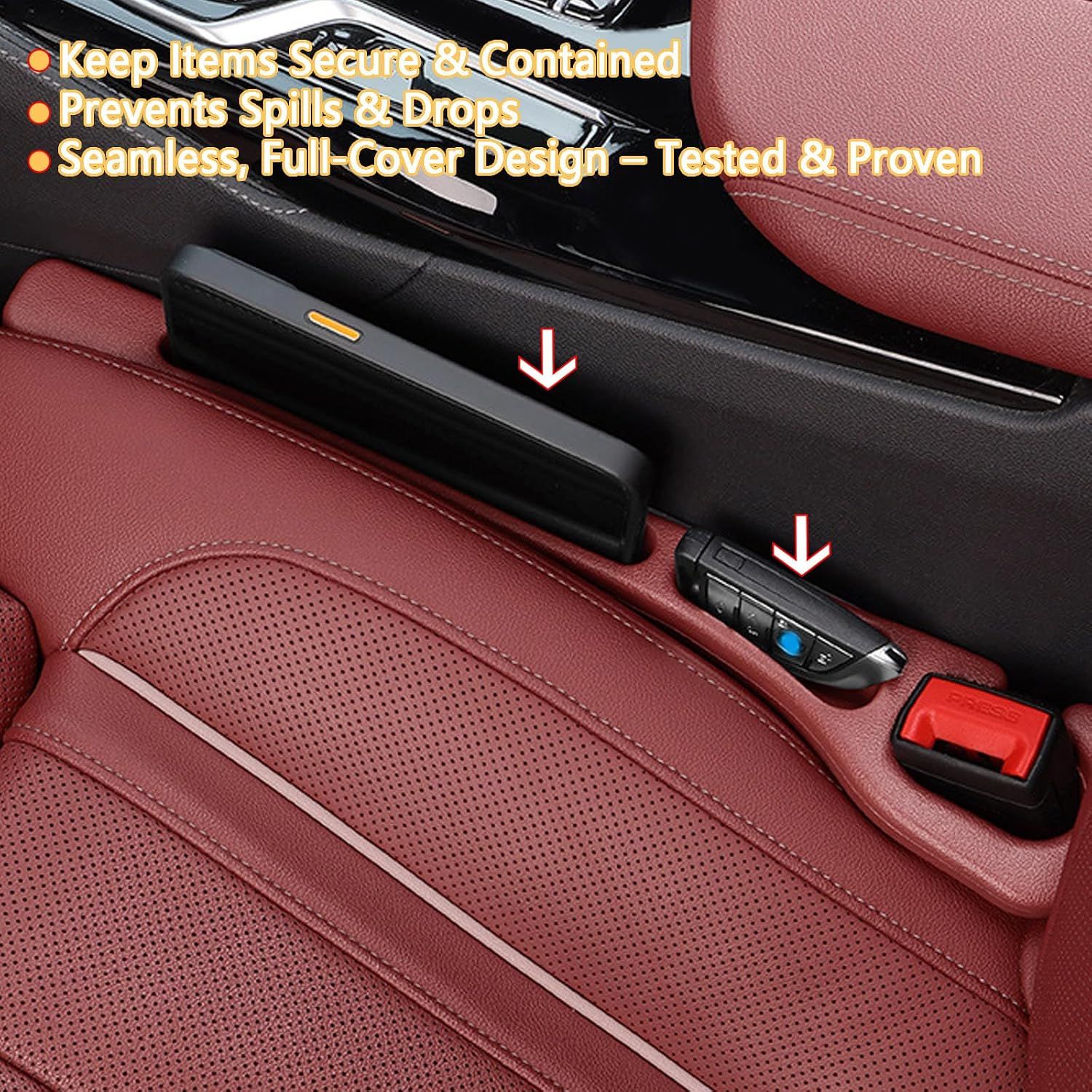 Car Seat Crevice Fill Organizer 2 pcs - No Drop Seat Guard view 3