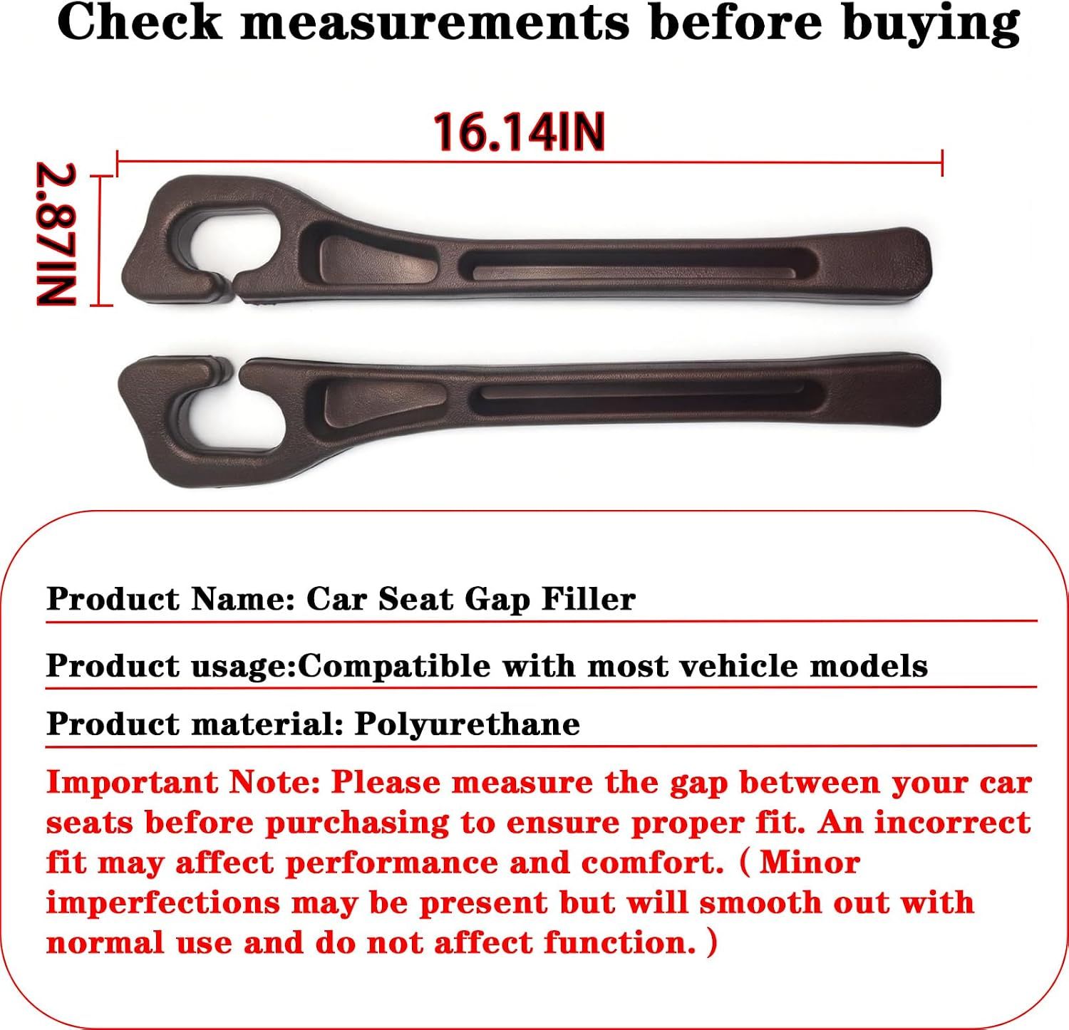 Car Seat Crevice Fill Organizer 2 pcs - No Drop Seat Guard view 9