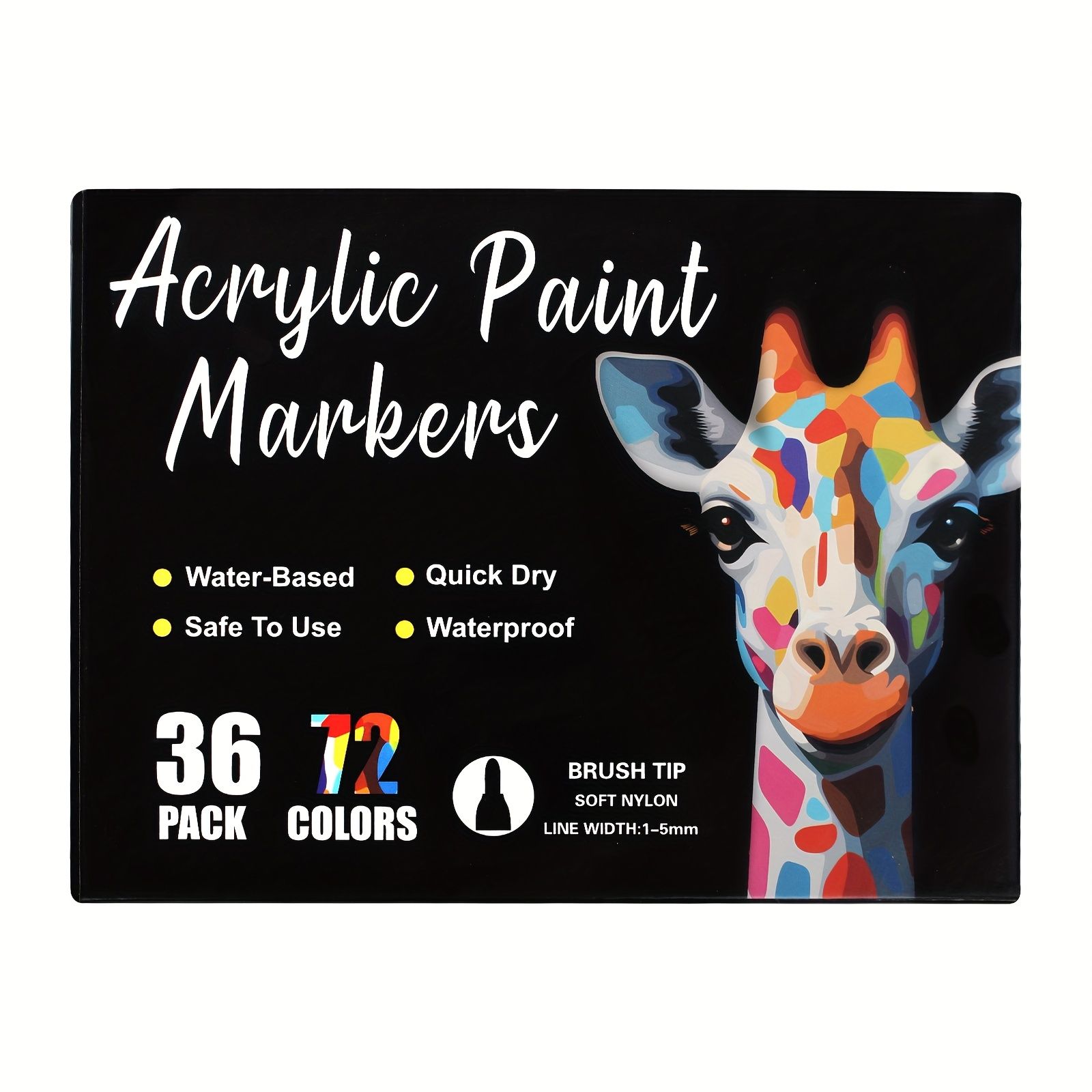 36-Pack Dual-Tip Acrylic Paint Markers