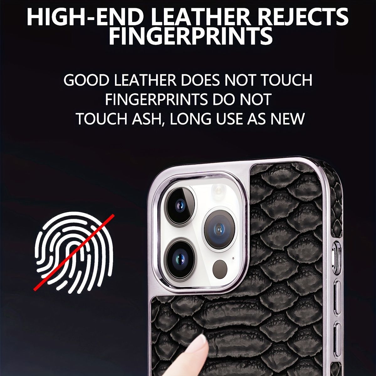 snake-pattern leather phone case view 2