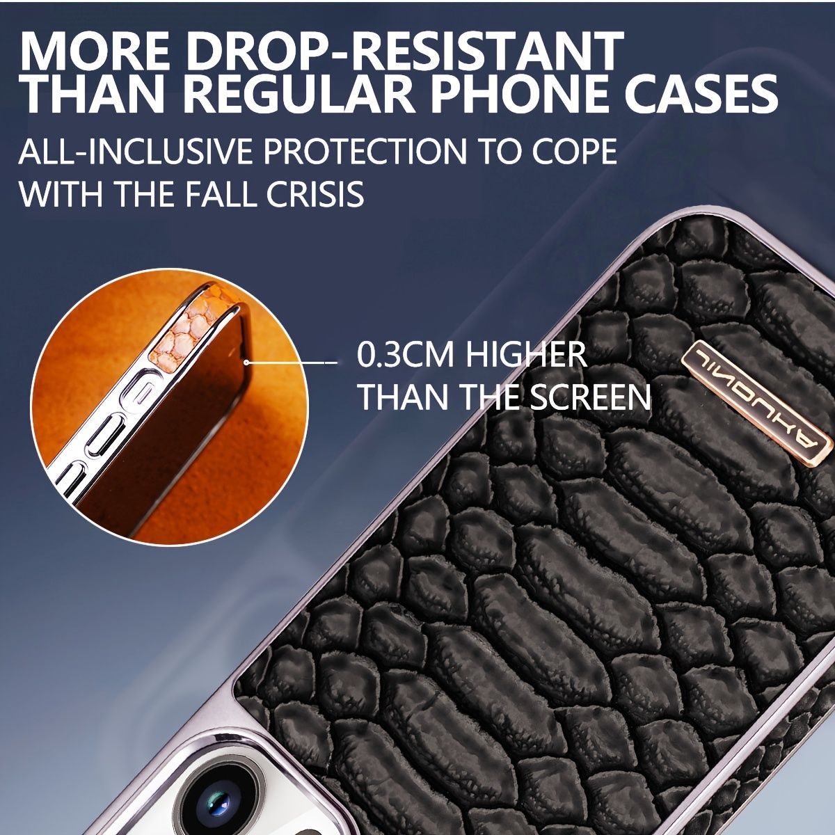 snake-pattern leather phone case view 3