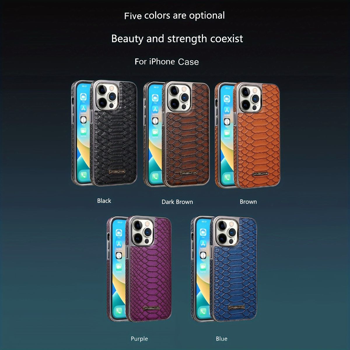 snake-pattern leather phone case view 11