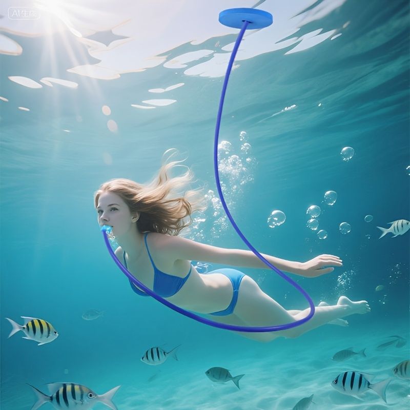 Blue Navy 2-Meter Snorkel Anti-Choke Snorkel Single Head Breathing Apparatus — image 1