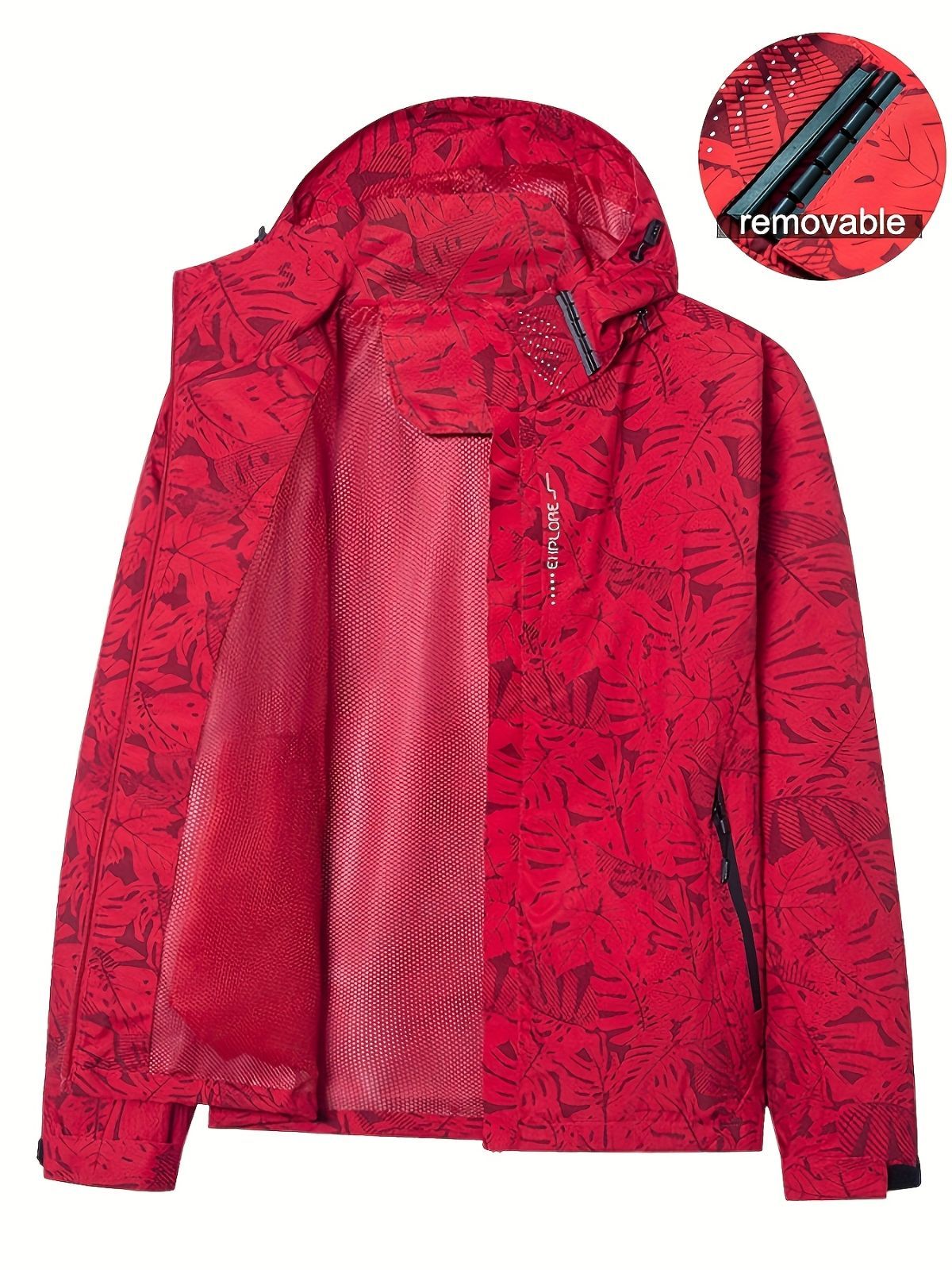 Plus Size Women'S Jacket Spring Autumn Outdoor Coat Detachable Hood Jacket view 2