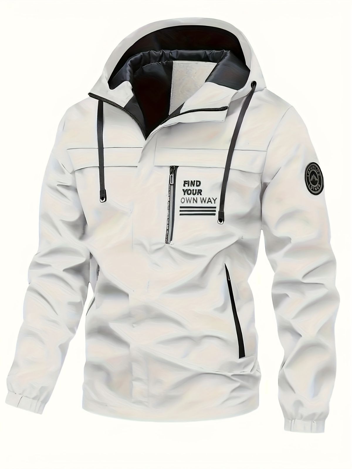 Men'S Hooded Windbreaker Lightweight Windbreaker Casual Jacket With Pockets view 2
