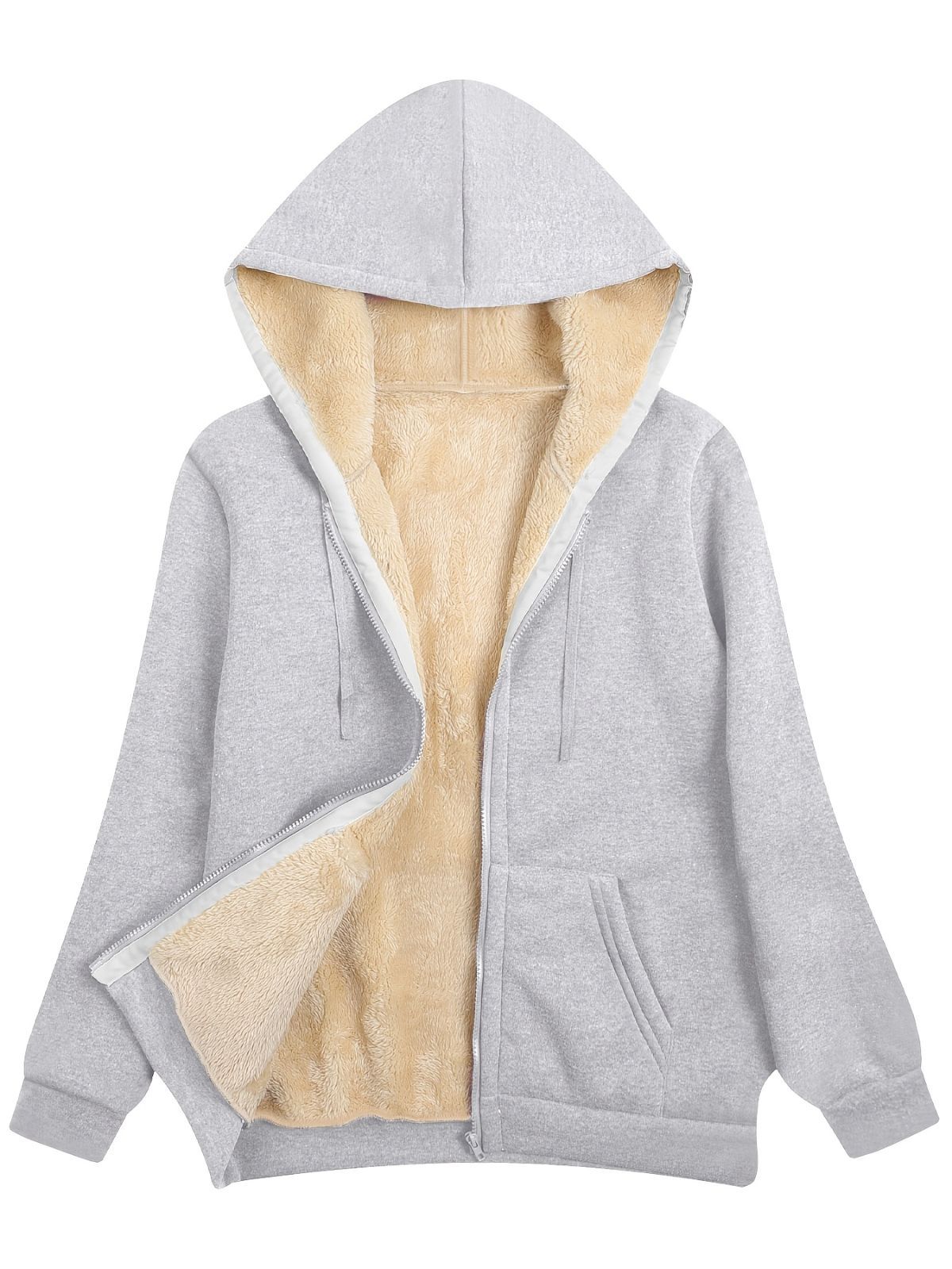 Fleece-Lined Hooded Jacket Women'S Winter Jacket Autumn Winter Coat Hooded view 6