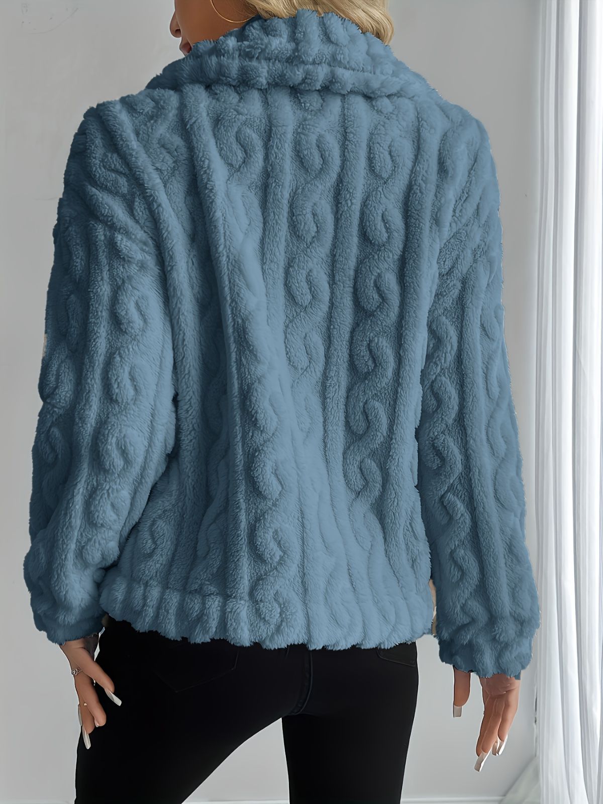 Double-Sided Fleece Coat Turn-Down Collar Button Coat Women'S Winter Outerwear view 10
