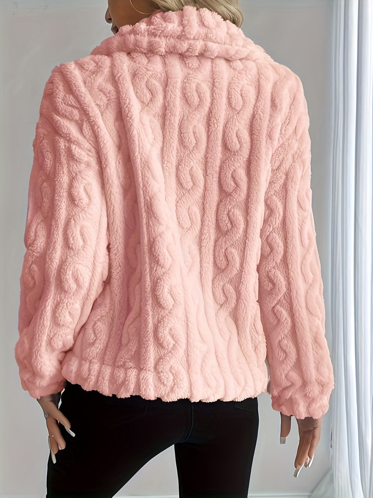 Double-Sided Fleece Coat Turn-Down Collar Button Coat Women'S Winter Outerwear view 11