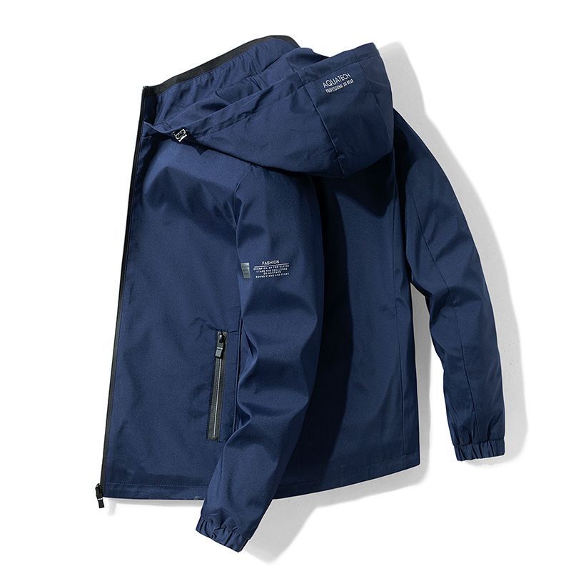 Men'S Hooded Jacket Outdoor Sport Jacket Lightweight Windbreaker Zip Pocket view 3