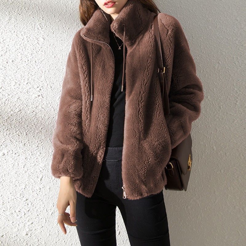 Women's Faux Fur Jacket | Trendy & Warm Coat - Brown - Size M(AU M/EU48) view 5