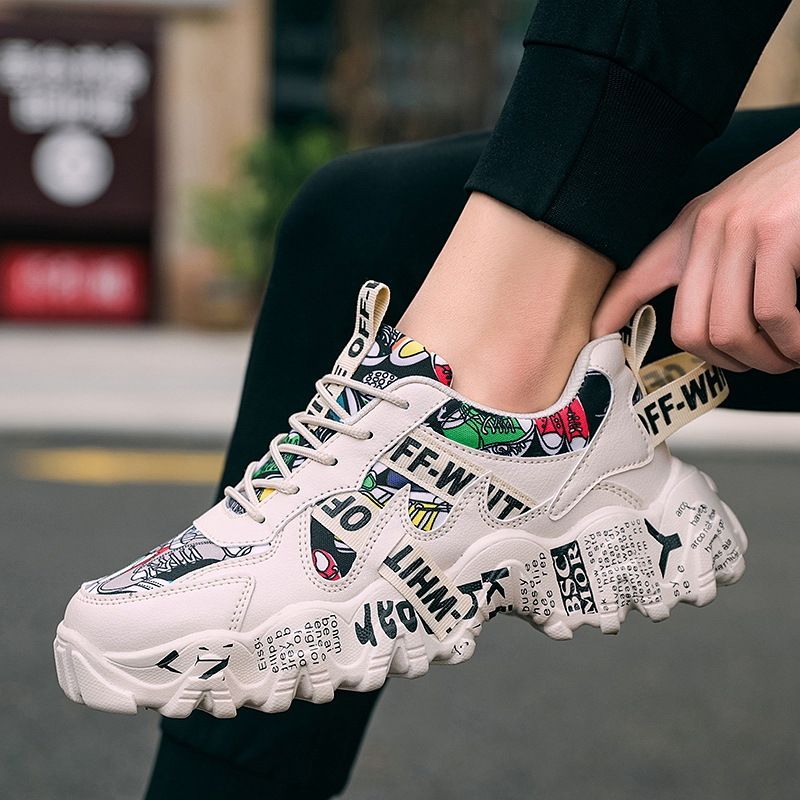 Women's Fashionable Graphic-Print Chunky Sneakers - Red - Size 10(AU10/EU41) view 7
