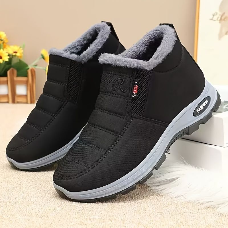 Unisex Furry-Lined Ankle Boots - Black - Size 12(AU12/EU43) — image 1