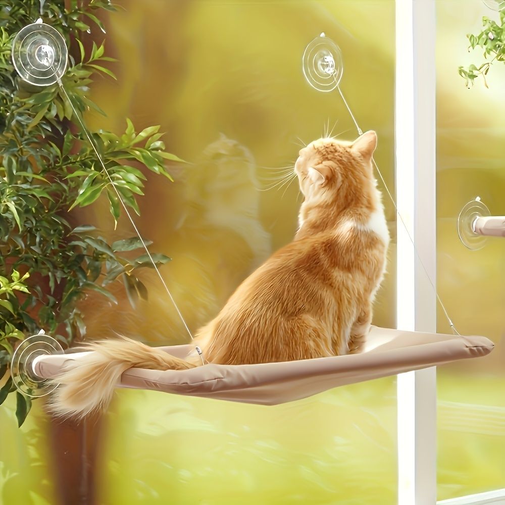 Cat hammock suction cup hanging nest pet bed removable washable cat house — image 1