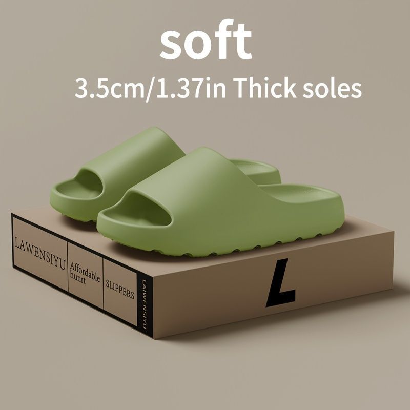 Unisex Soft Thick-Sole Slippers – 3.5cm Cushioned Comfort - Brown - Size view 8