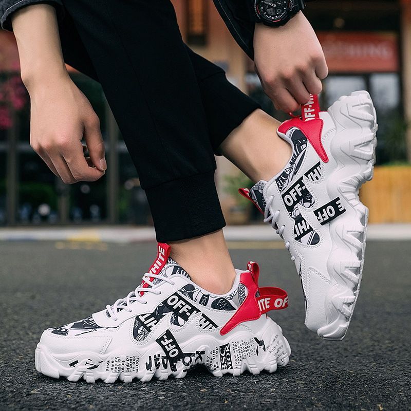 Women's Fashionable Graphic-Print Chunky Sneakers - Beige - Size 11(AU11/EU42) view 6