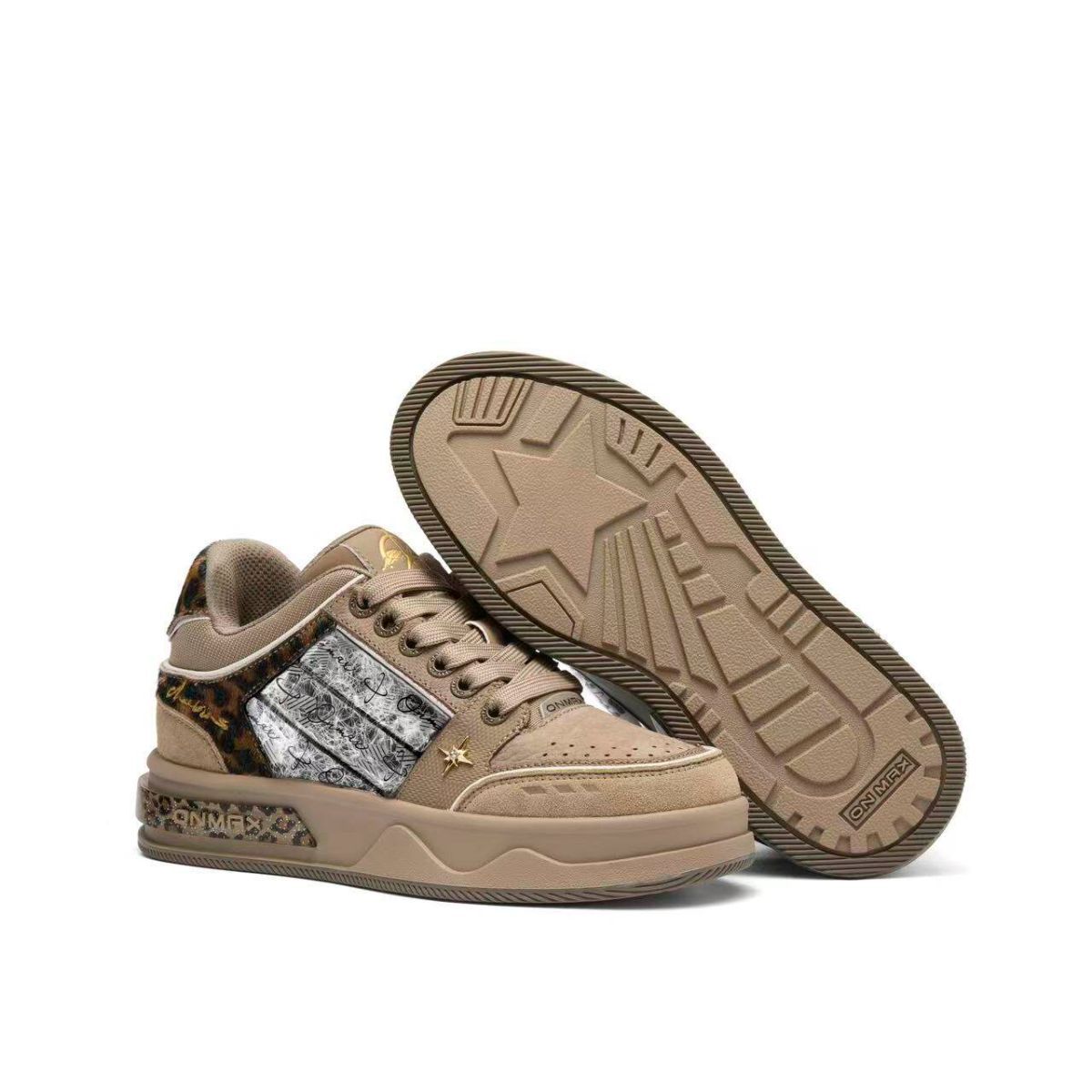 Leopard Print Sneakers Platform Chunky Shoes High-Top Casual Shoes Unisex — image 1