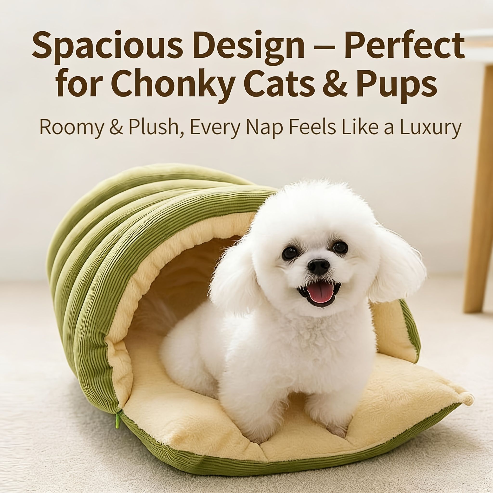 High-Elasticity Warm Cat Bed: 45×30×19cm Wrapped Design view 2