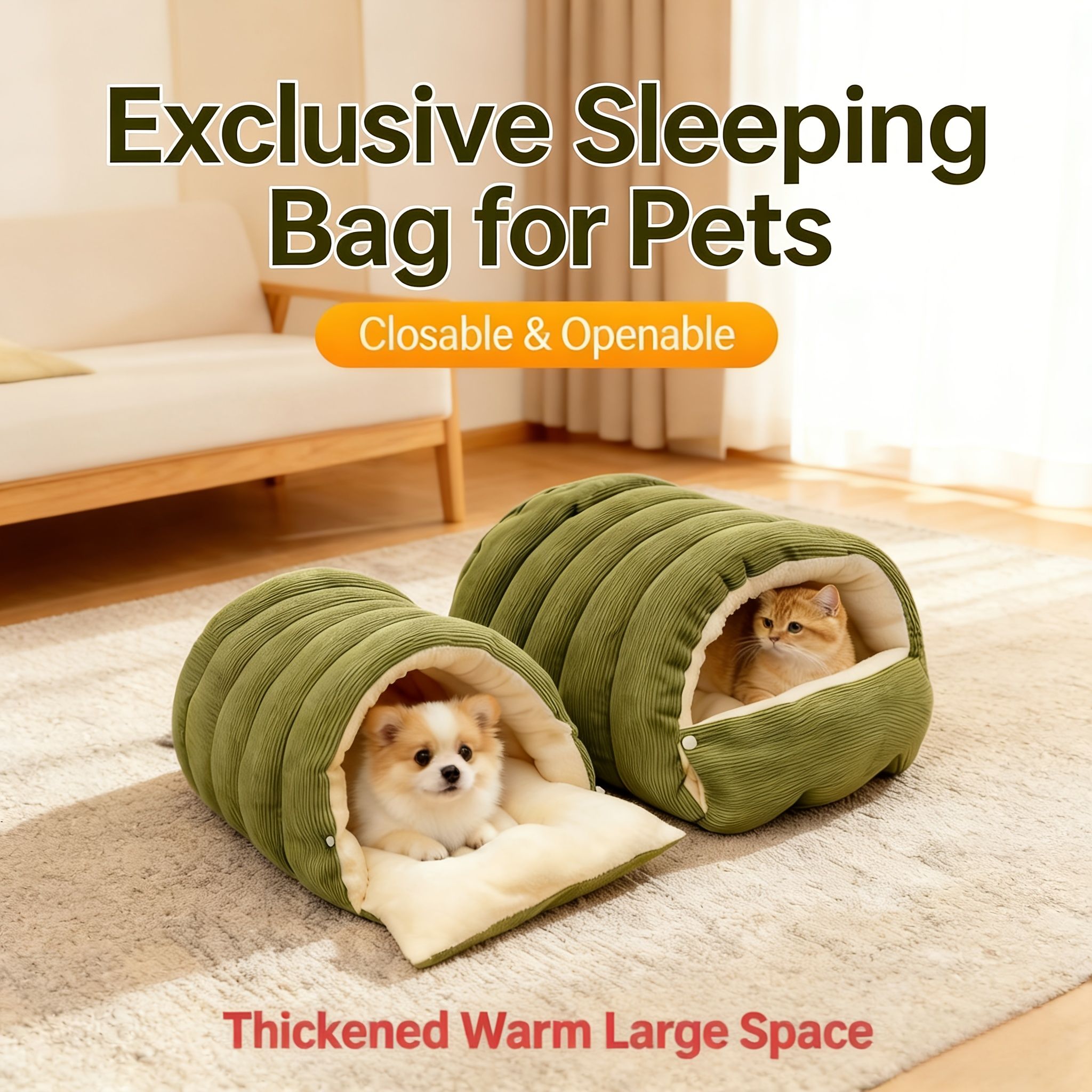 High-Elasticity Warm Cat Bed: 45×30×19cm Wrapped Design view 8